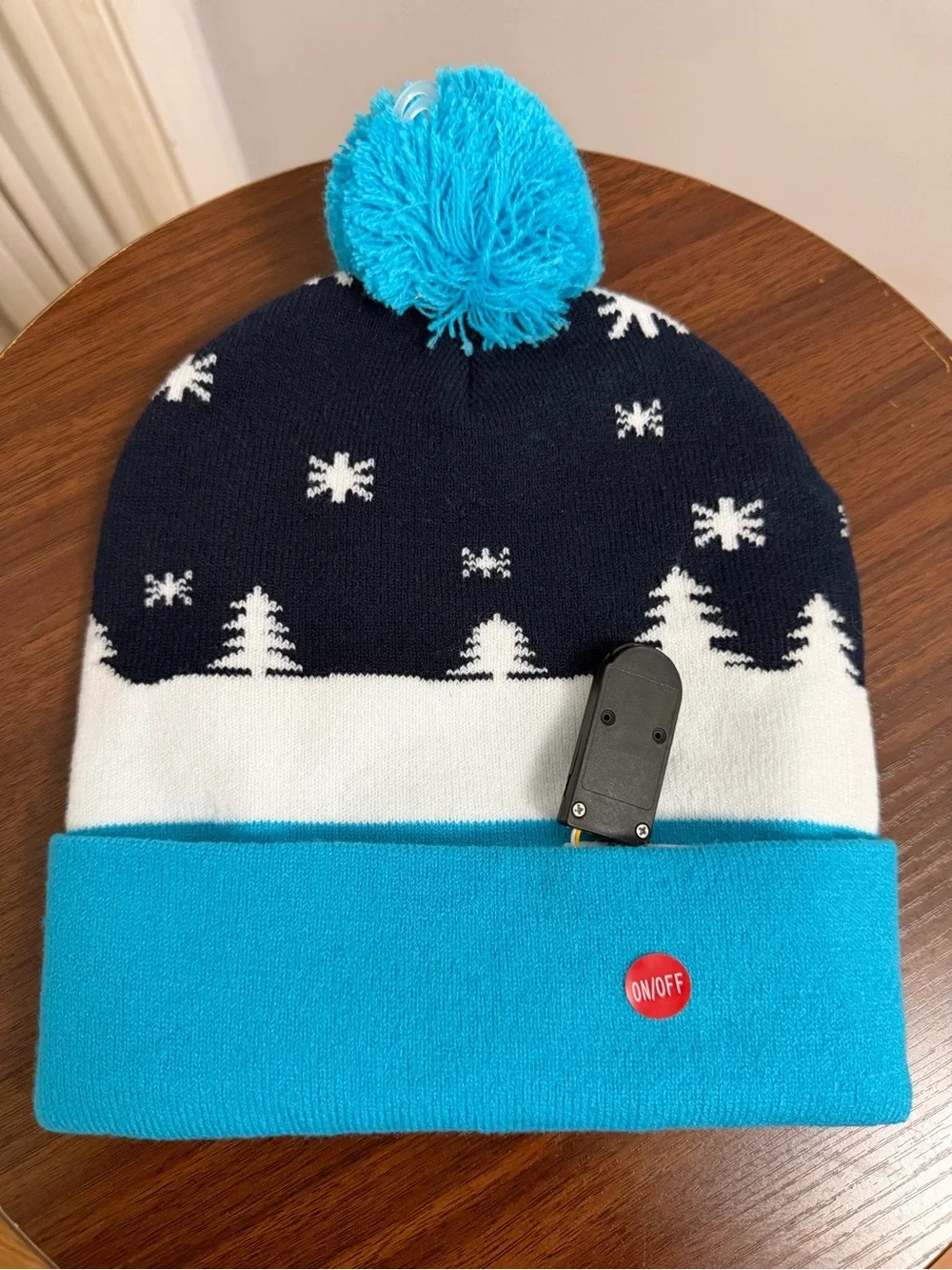 Kids' Snowman Pom Beanie - Blue 🩵💙